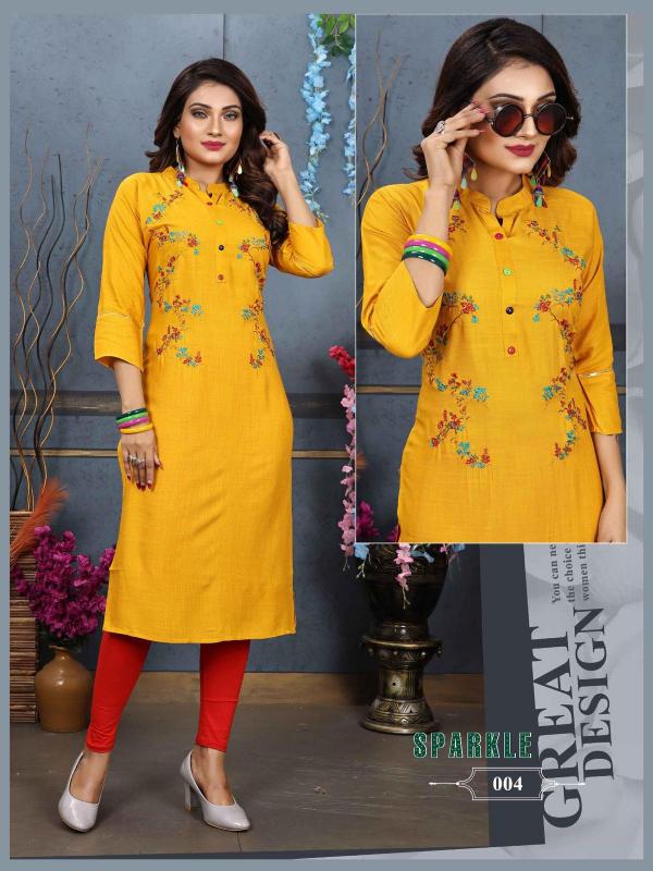 Aagya Sparkle New Regular Rayon Designer Kurti Collection